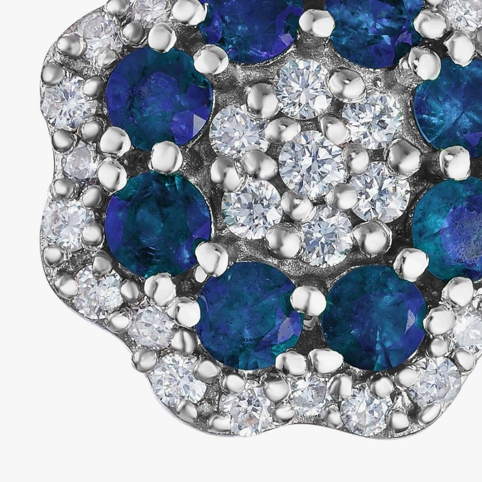 Сережки-пусети з сапфірами та діамантами - С2817с