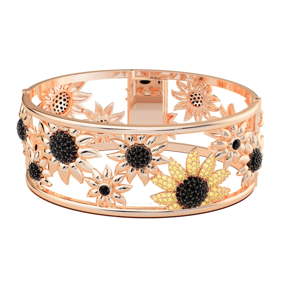 ЗОЛОТИЙ БРАСЛЕТ З ЧОРНИМИ ДІАМАНТАМИ І САПФІРАМИ - Бр30061