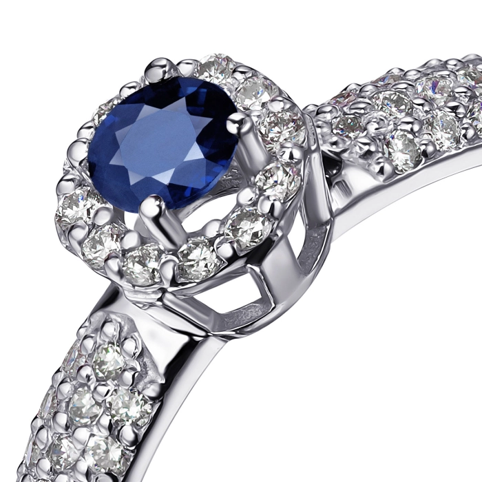 GOLD RING WITH SAPPHIRE AND DIAMONDS - K100012