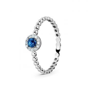 GOLD RING WITH SAPPHIRE AND DIAMONDS - К100018с