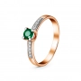 GOLD RING WITH EMERALD AND DIAMONDS — К100036