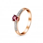 GOLD RING WITH RUBY AND DIAMONDS - К100036