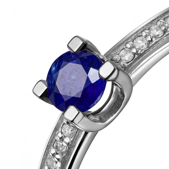 GOLD RING WITH SAPPHIRE AND DIAMONDS - К100036