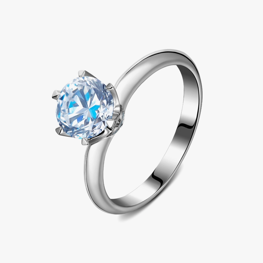 White Gold Ring with 1.7 Carat Diamond - К100042.75