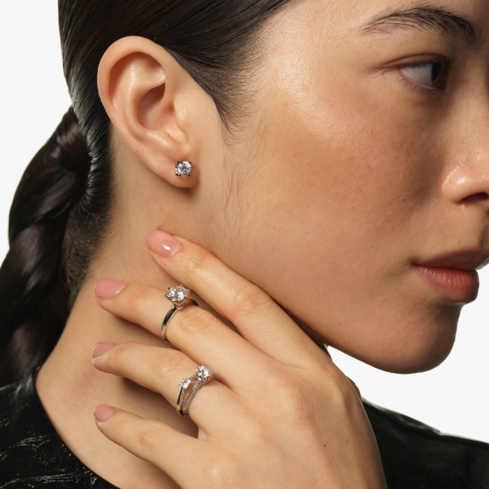 Каблучка з білого золота з діамантом 1,7 карат - К100042.75