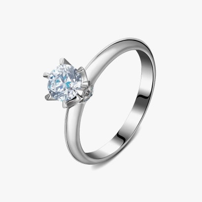 White Gold Ring with 0.5 Carat Diamond - К100042.52