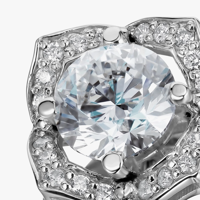 Кольцо из белого золота с бриллиантами - К100043