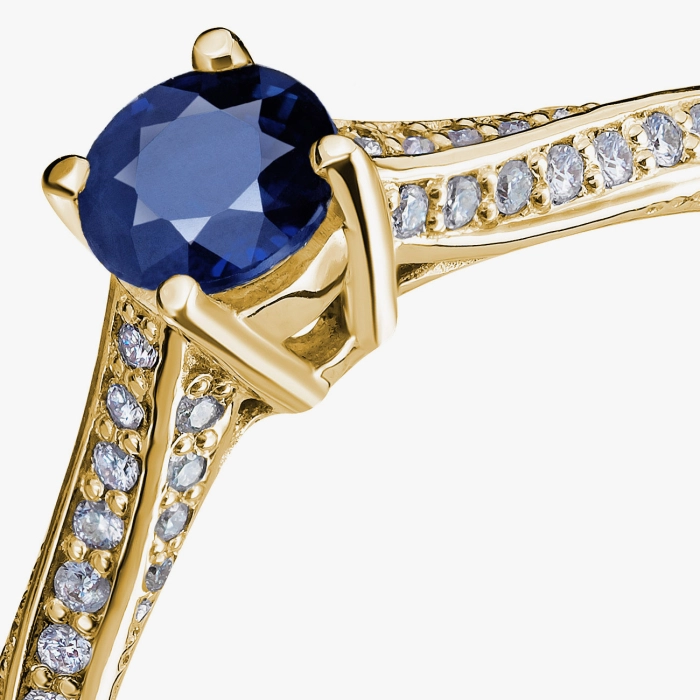 Yellow Gold Sapphire and Diamond Ring - К100064с