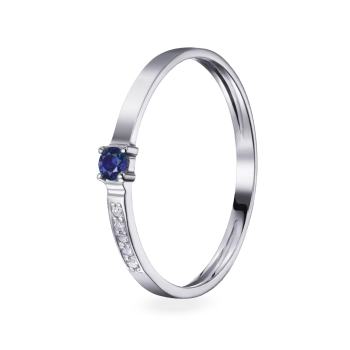 GOLD RING WITH SAPPHIRE AND DIAMONDS - К100084