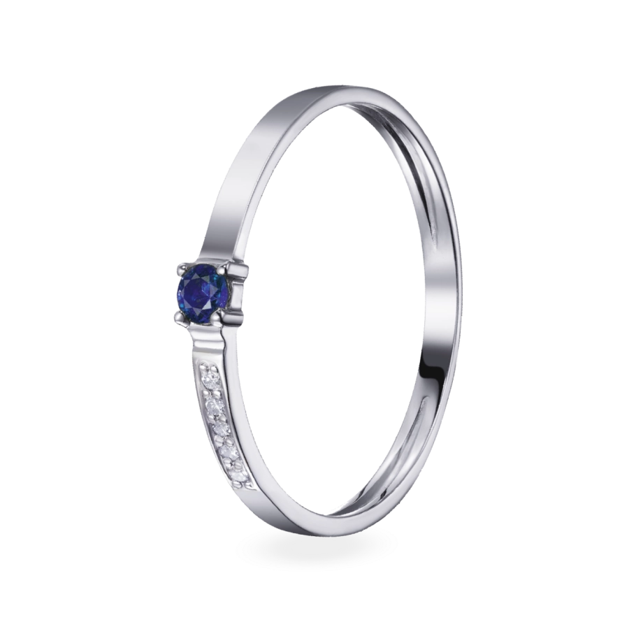 ЗОЛОТА КАБЛУЧКА З САПФІРОМ І ДІАМАНТАМИ - К100084