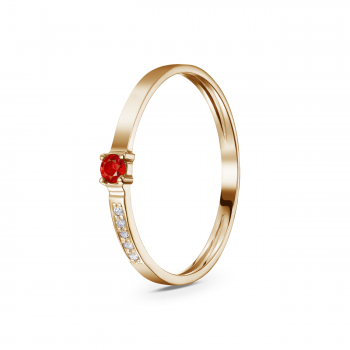 GOLD RING WITH RUBY AND DIAMONDS - К100084