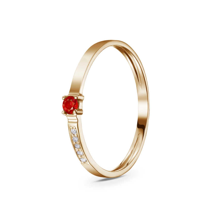 ЗОЛОТА КАБЛУЧКА З РУБІНОМ І ДІАМАНТАМИ - К100084