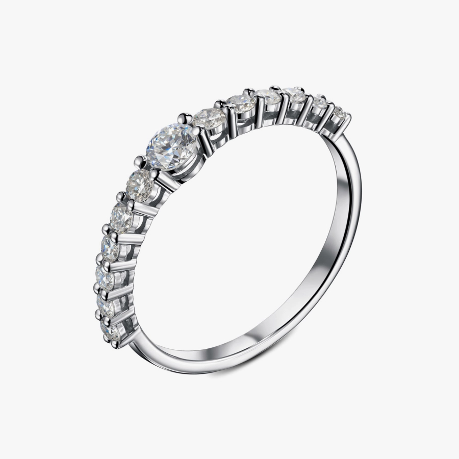 Каблучка з білого золота з діамантами - К100085