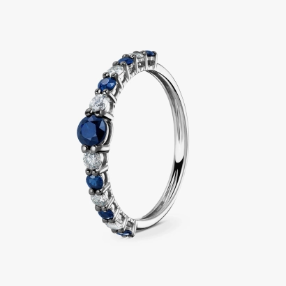Sapphire and Diamond Ring in White Gold - К100085с