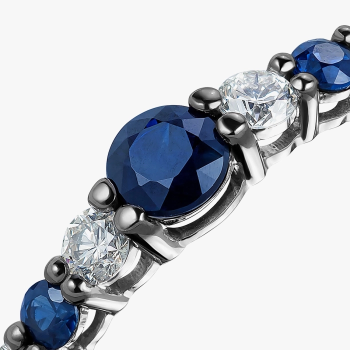 Sapphire and Diamond Ring in White Gold - К100085с