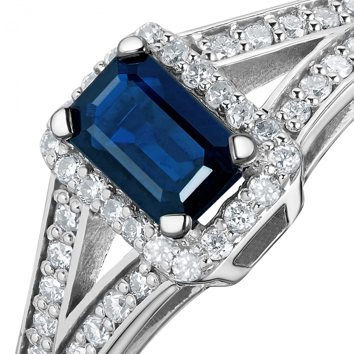 GOLD RING WITH DIAMONDS AND SAPPHIRE - К100089с