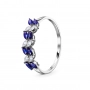 GOLD RING WITH SAPPHIRES AND DIAMONDS - К100093