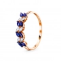 GOLD RING WITH SAPPHIRES AND DIAMONDS - К100093