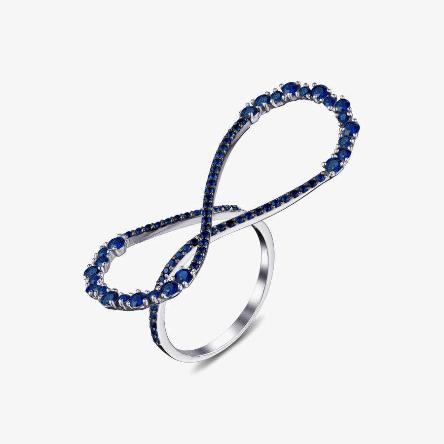 ЗОЛОТА КАБЛУЧКА З САПФІРАМИ - К100111.0с