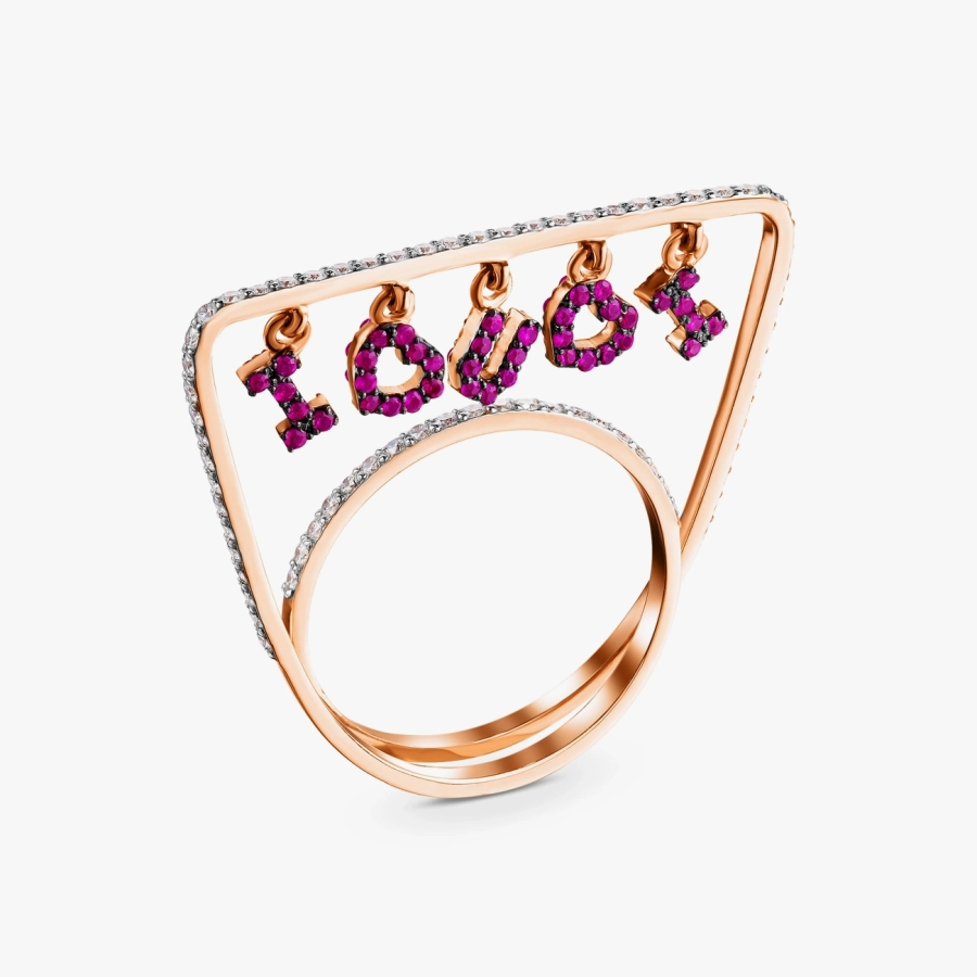 ЗОЛОТА КАБЛУЧКА З РУБІНАМИ І ДІАМАНТАМИ - К100112