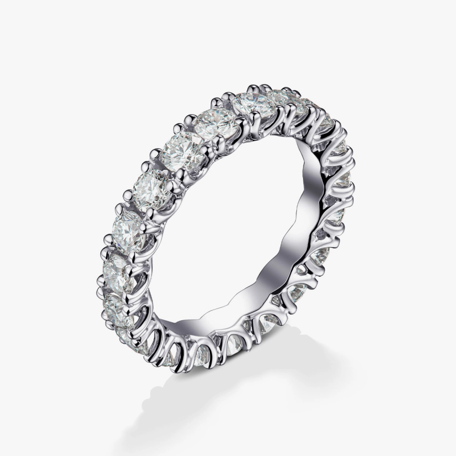 White Gold Ring with a Diamond Path - К100126