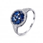 GOLD RING WITH SAPPHIRES AND DIAMONDS - К100133с