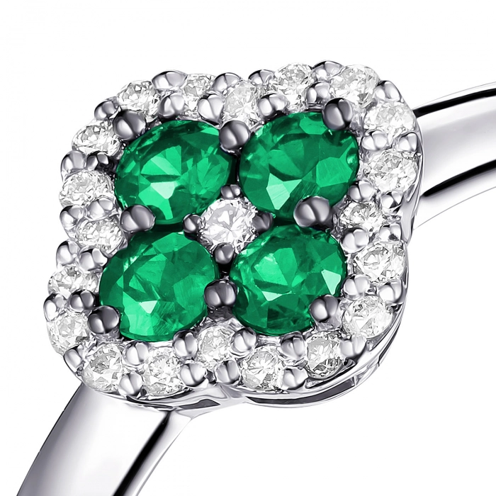 GOLD RING WITH EMERALDS AND DIAMONDS - К100134и