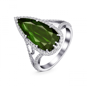 GOLD RING WITH TOURMALINE AND DIAMONDS - К100138