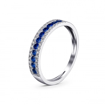 GOLD RING WITH SAPPHIRES AND DIAMONDS - К100145с