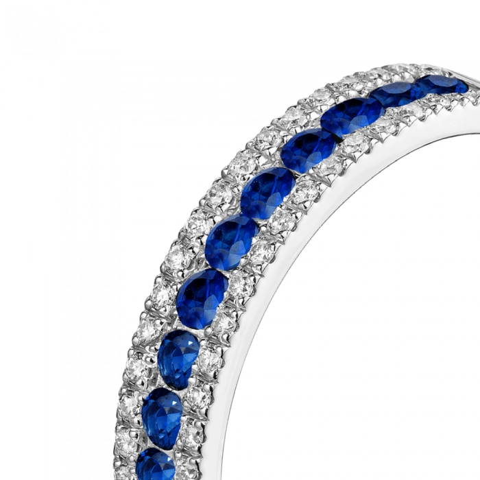 GOLD RING WITH SAPPHIRES AND DIAMONDS - К100145с