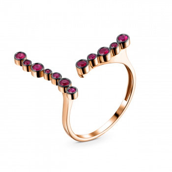 GOLD RING WITH RUBIES - К100147р