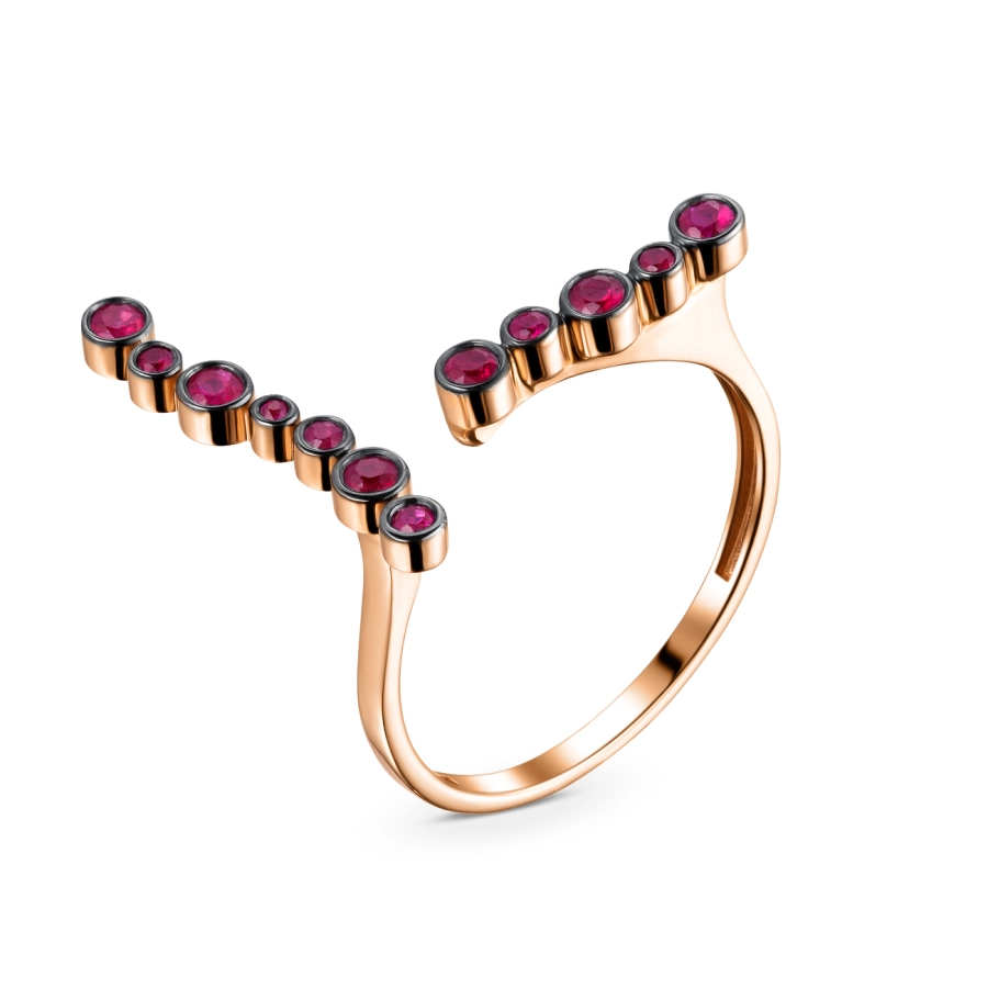 GOLD RING WITH RUBIES - К100147р