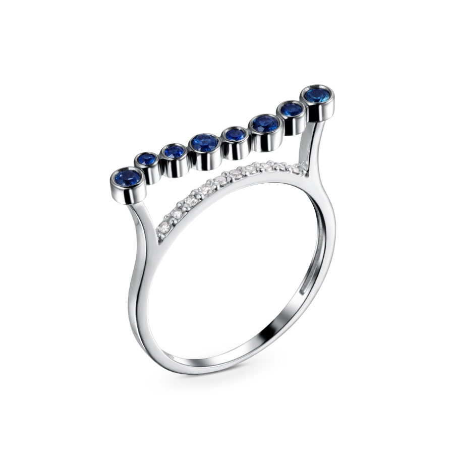 ЗОЛОТА КАБЛУЧКА З САПФІРАМИ І ДІАМАНТАМИ - К100151с