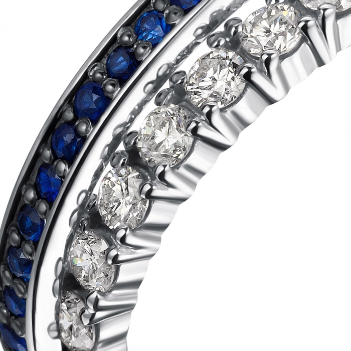 GOLD RING WITH SAPPHIRES AND DIAMONDS - К100171с