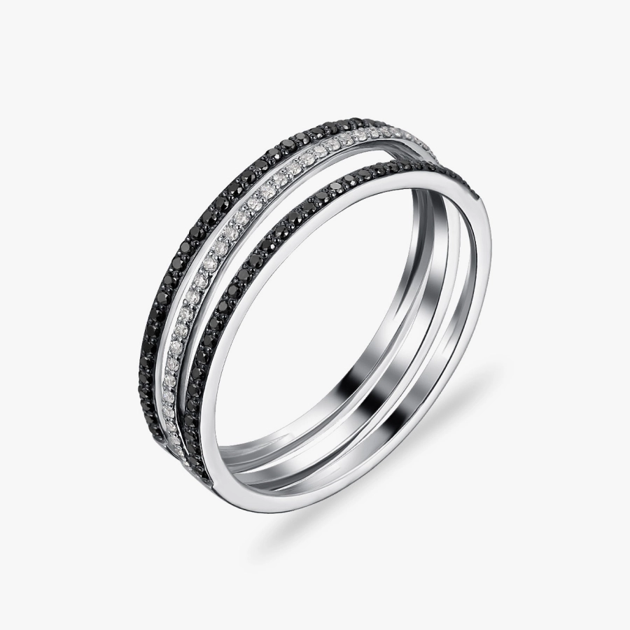 Кольцо из белого золота с бриллиантами - К100175ч