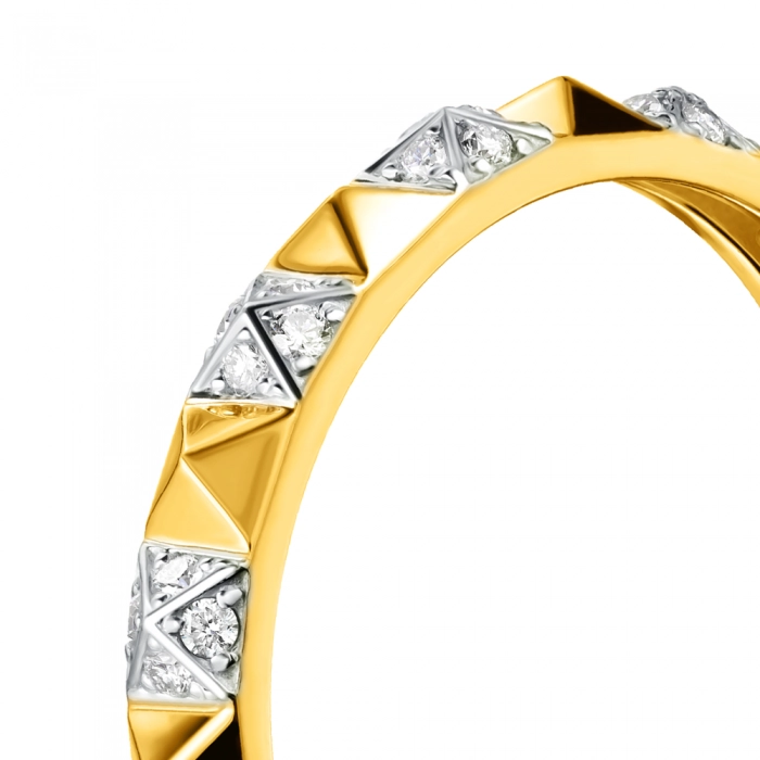 GOLD WEDDING RING WITH DIAMONDS - К100222