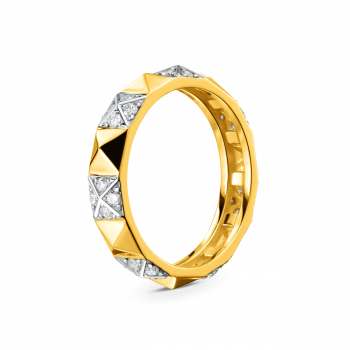 GOLD WEDDING RING WITH DIAMONDS - К100223