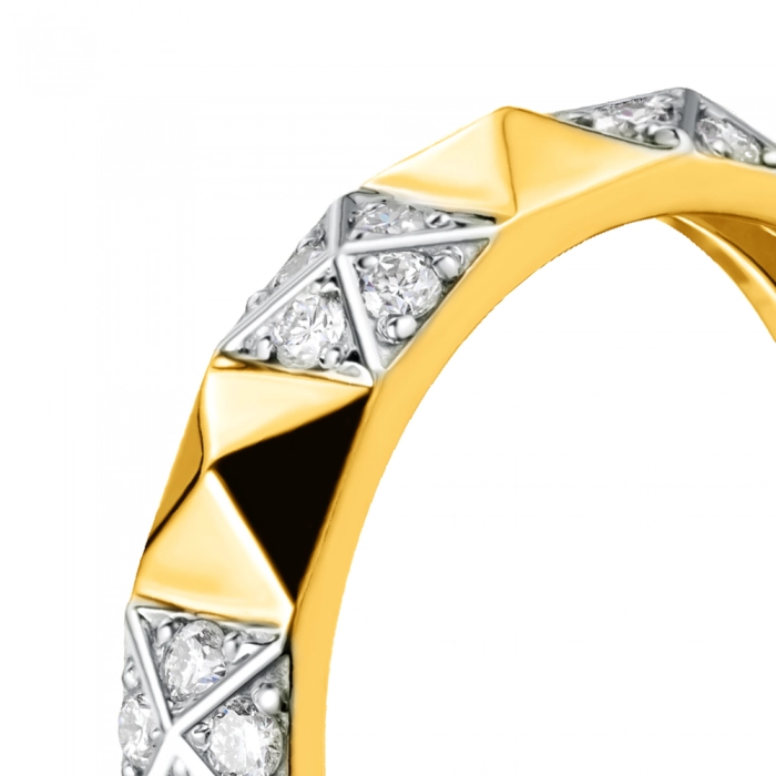GOLD WEDDING RING WITH DIAMONDS - К100223