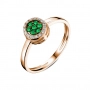 GOLD RING WITH EMERALDS AND DIAMONDS - К100242и