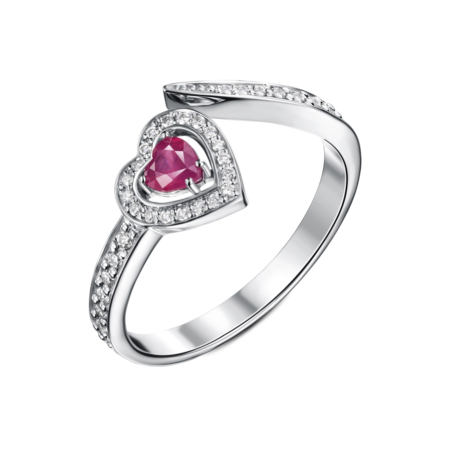 ЗОЛОТА КАБЛУЧКА З ДІАМАНТАМИ І РУБІНОМ - К100306р