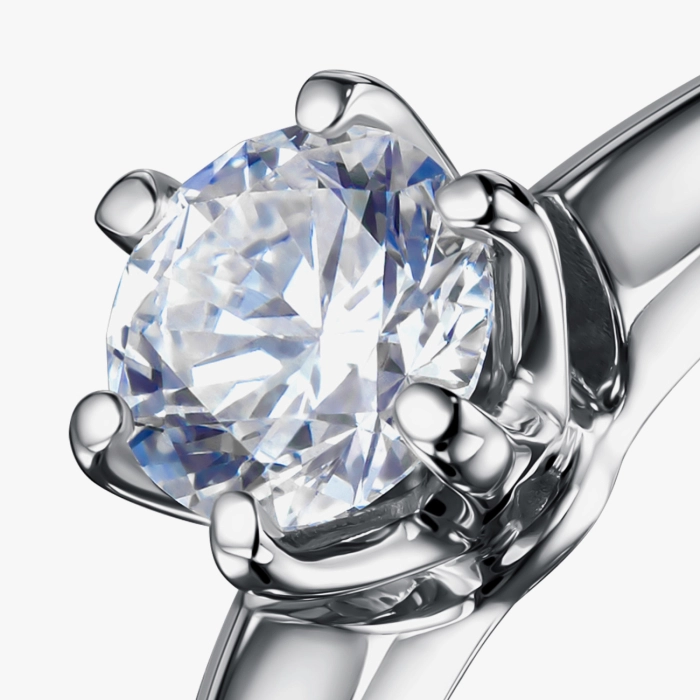 Classic white gold solitaire ring with diamond 0.5 ct - К100321.52