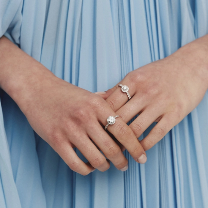 White Gold Halo Diamond Ring - К100322.47