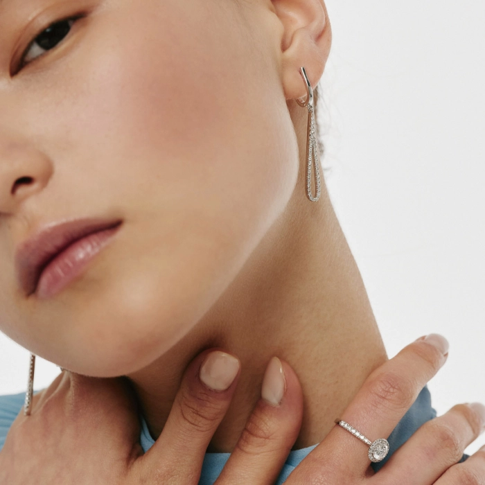 White Gold Halo Diamond Ring - К100322.47