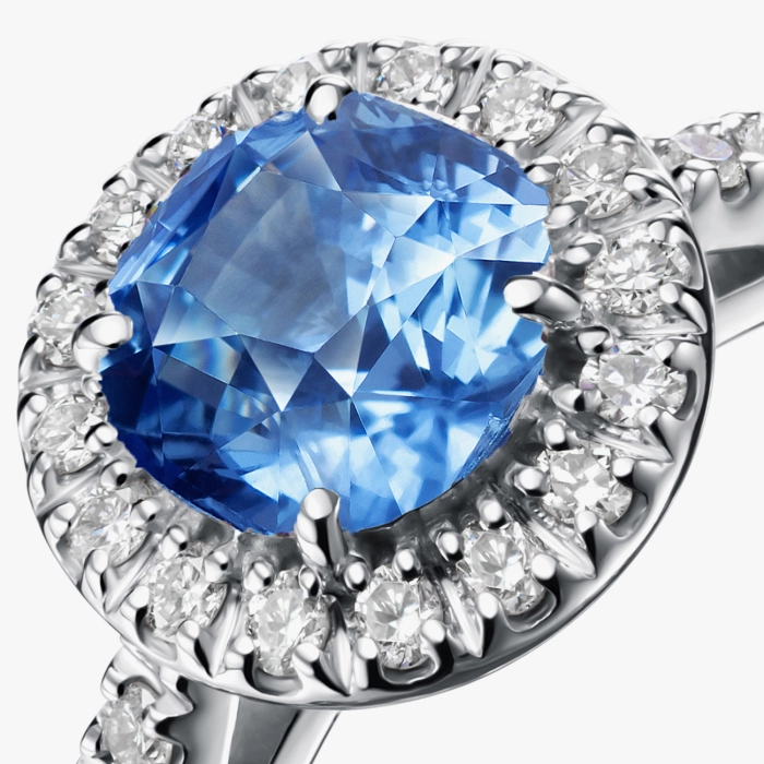 Золота каблучка з сапфіром та діамантами - К100322.65