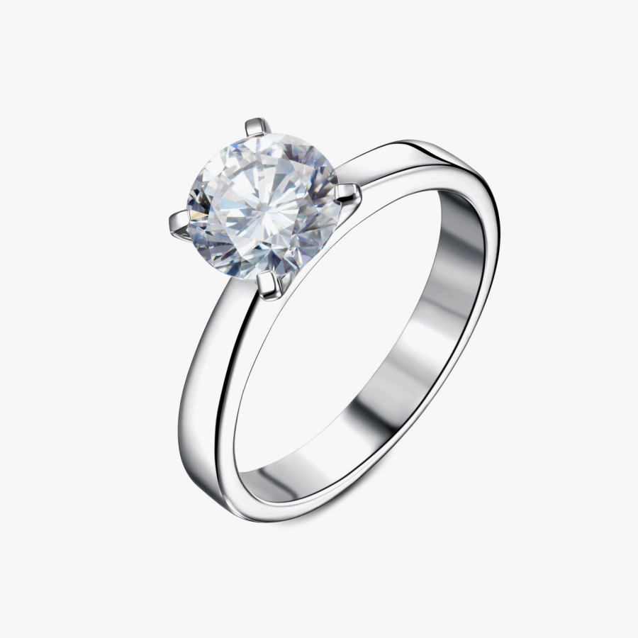 Classic White Gold Diamond Ring - К100324