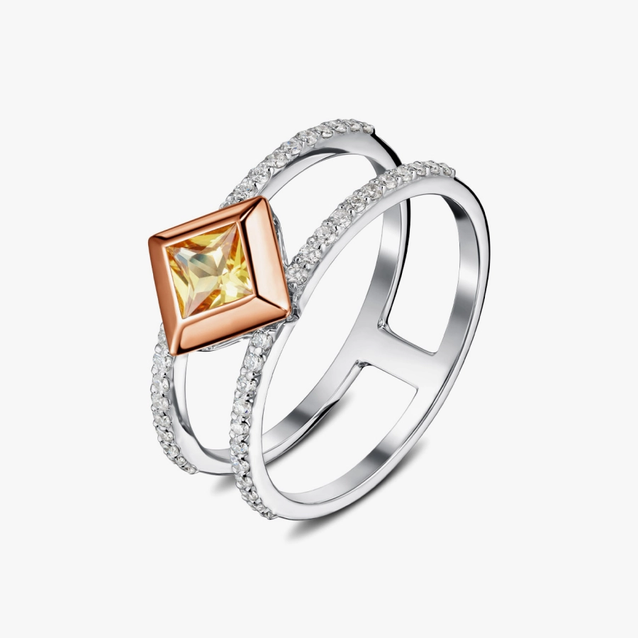 ЗОЛОТА КАБЛУЧКА З САПФІРОМ І ДІАМАНТАМИ - К100332сж