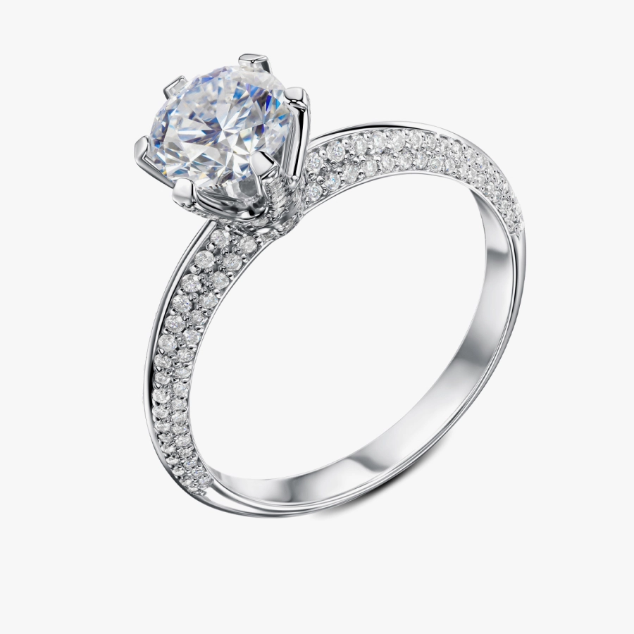 White Gold Diamond Ring - К100340.65
