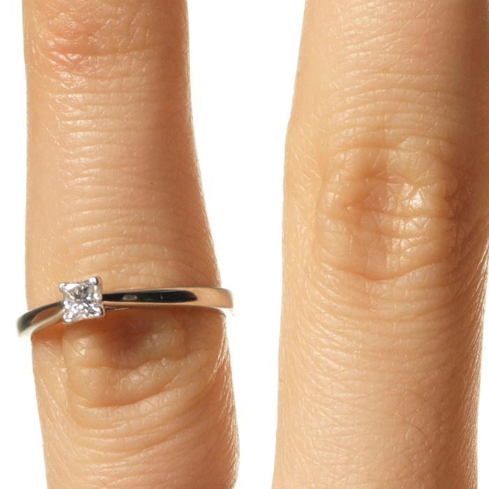 Princess Cut Diamond Ring in White Gold - К100342