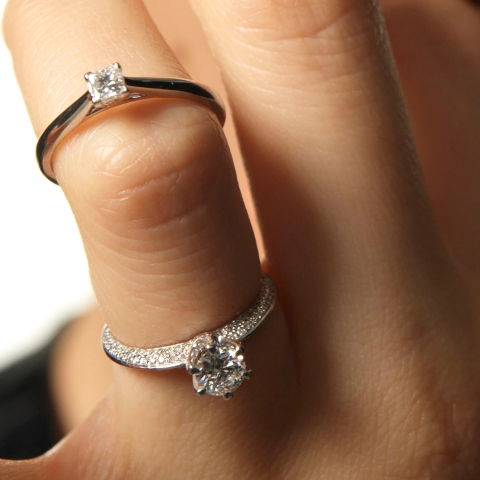 Princess Cut Diamond Ring in White Gold - К100342