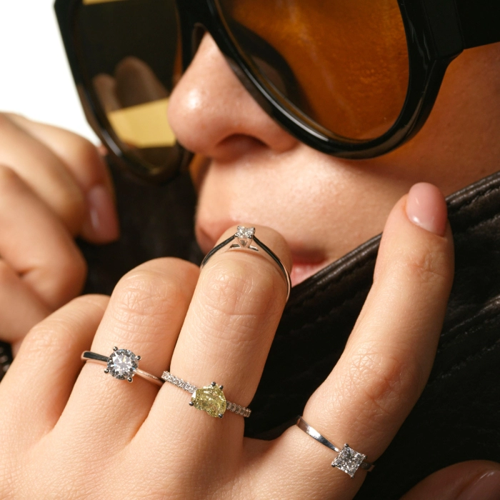 Princess Cut Diamond Ring in White Gold - К100342